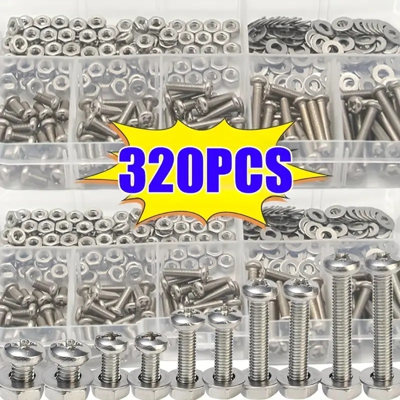 Furniture Hardware Kit - 320 STKS Zeskantmoeren & Bouten Set
