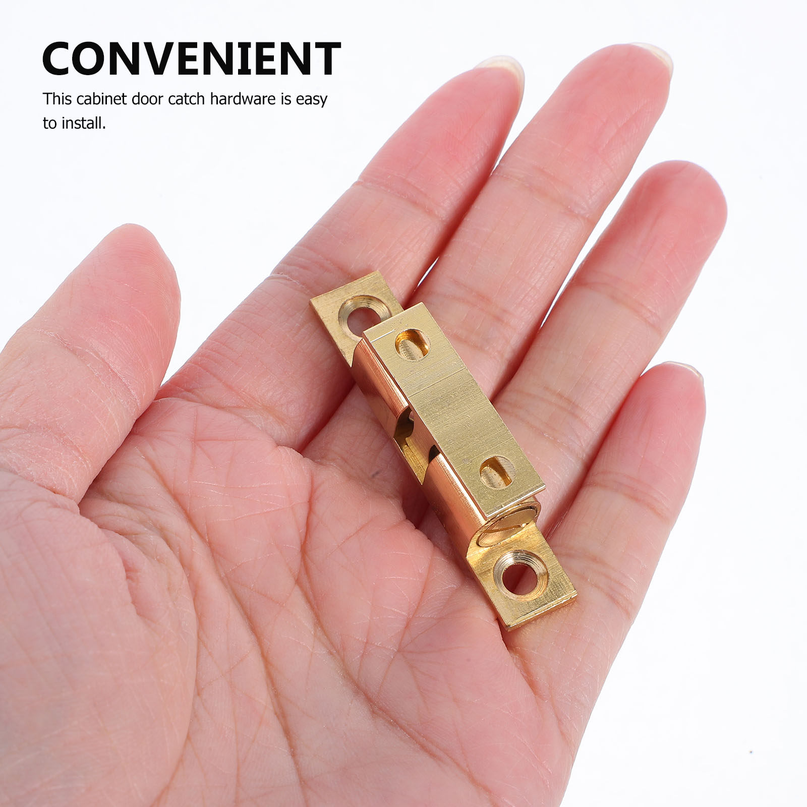 Furniture Hardware Brass - 4-delige messing kastdeurvergrendelingsset, verstelbare dubbele kogelspanrolhardware