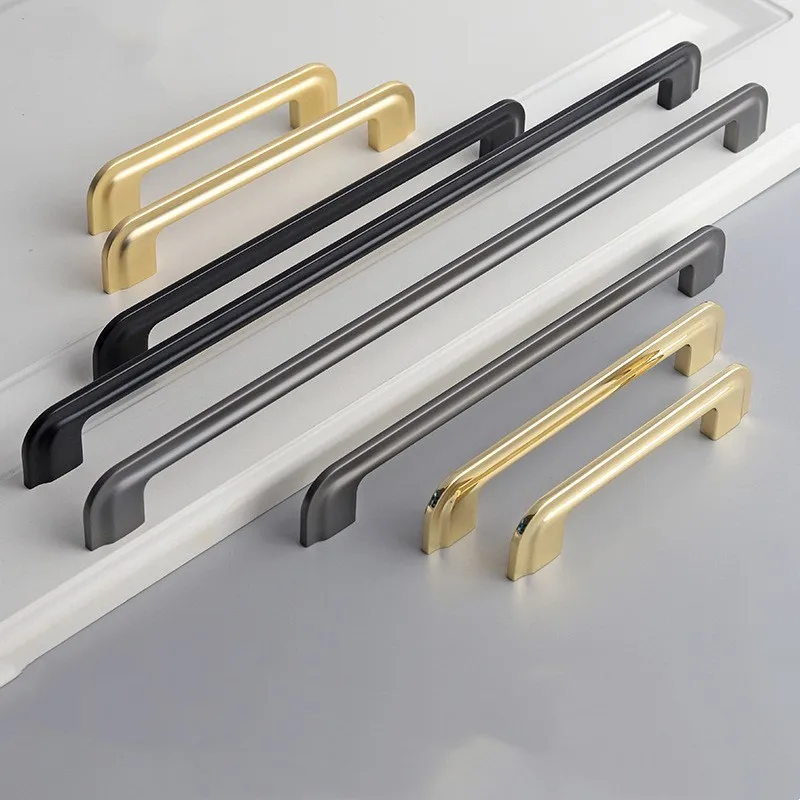 Quality Furniture Hardware - Zwart verlengde kastdeurgreep Hoogwaardige gouden kastlade