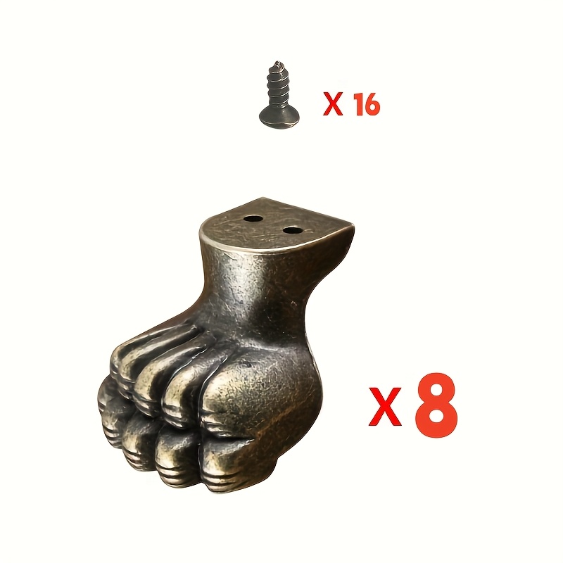 Furniture Hardware Brass - 8 stuks antieke voet messing sieradenbeugel
