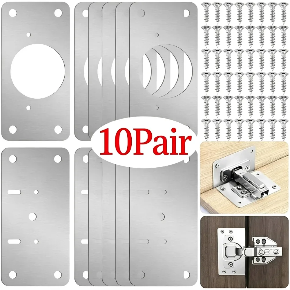 Furniture Hardware Replacement Parts - 10/1 paar scharnierreparatieplaten voor keukenkastdeuren, montageplaten