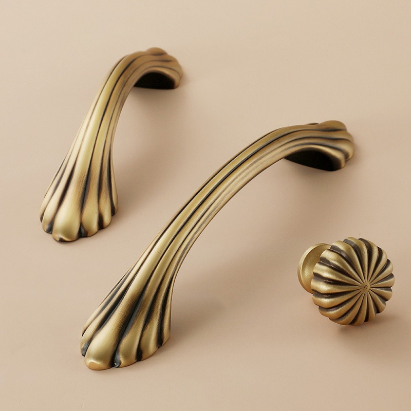 Furniture And Kitchen Hardware Fitting - Nordic Vintage Messing Meubelgrepen Bronzen Handgrepen