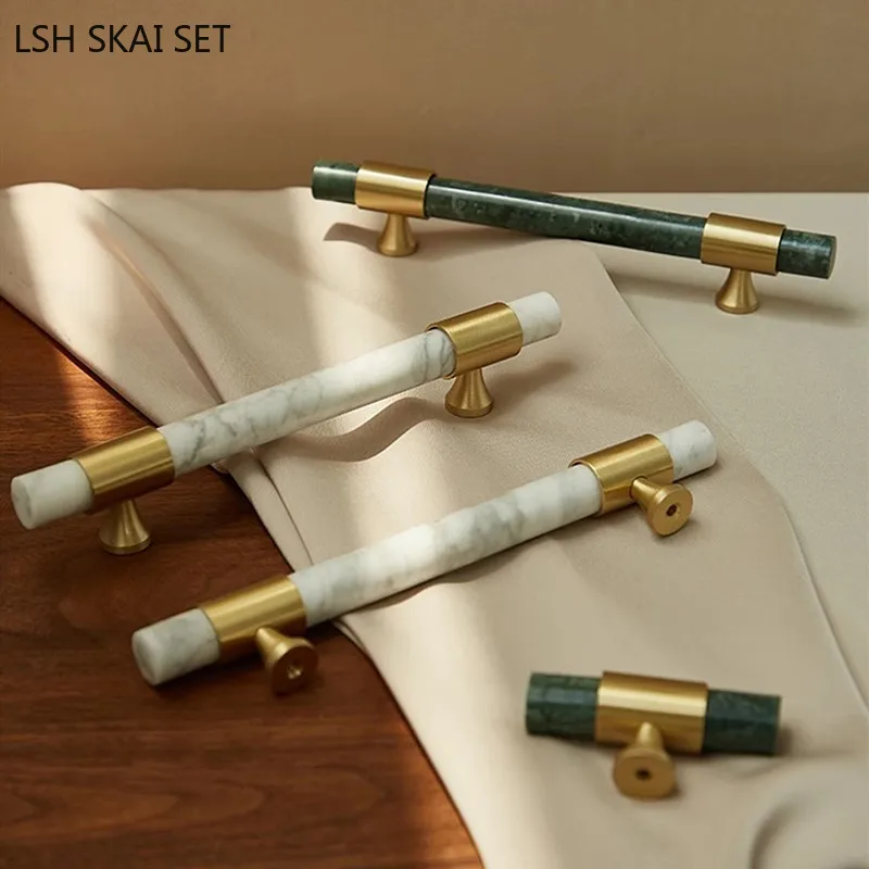 Furniture And Hardware Supplies - 1 Stuk Marmer Messing Handvat Nordic