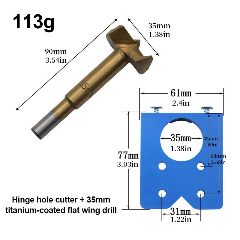 Scharnierboormal 35mm Titanium - Furniture Hardware Replacement Parts recensie en prijs